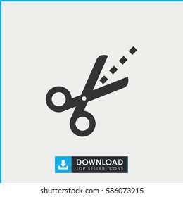 scissors icon. Simple filled scissors icon. On white background.