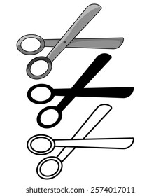 scissors icon, simple flat style, pictogram logo symbol vector illustration, isolated on white for mobile app