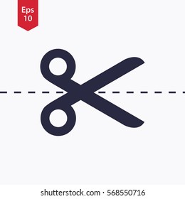 Scissors Icon. Simple Flat Symbol Of Shears. Vector Illustrated Sign