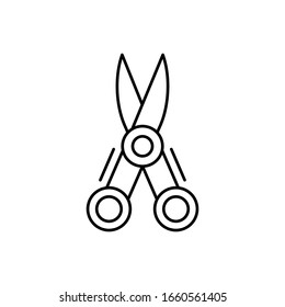 Scissors icon. Simple line, outline vector elements of office tool icons for ui and ux, website or mobile application