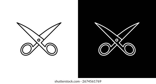 Ícone Tesoura. Pictograma mínimo simples. Vetor