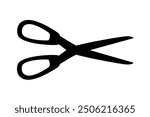 Scissors icon. Simple silhouette of open scissors. Scissors logo icon. Stock vector illustration isolated on a white background.