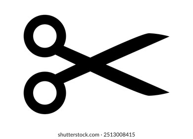 Scissors icon. Simple silhouette of open scissors. Scissors logo icon. Stock vector illustration isolated on a white background.