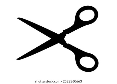 Scissors icon. Simple silhouette of open scissors. Scissors logo icon. Stock vector illustration isolated on white background.