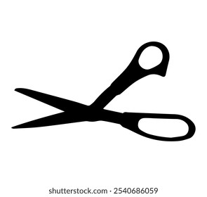 Scheren-Symbol. Einfache Silhouette der offenen Schere. Logo-Symbol der Schere.