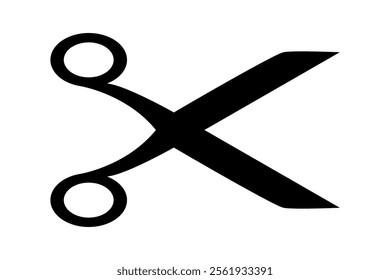 Scissors icon. Simple silhouette of open scissors. Scissors logo icon. Stock vector illustration isolated on a white background.