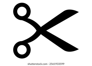 Scissors icon. Simple silhouette of open scissors. Scissors logo icon. Stock vector illustration isolated on white background.