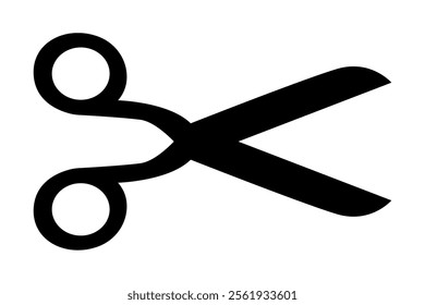 Scissors icon. Simple silhouette of open scissors. Scissors logo icon. Stock vector illustration isolated on white background.