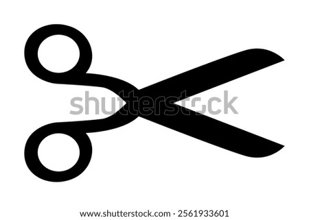 Scissors icon. Simple silhouette of open scissors. Scissors logo icon. Stock vector illustration isolated on white background.