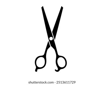 Scissors icon Simple view of scissors, cutting tool vector illustration in flat style. Cut lines with scissors signs. Vector Illustration. The scissors on a white background.