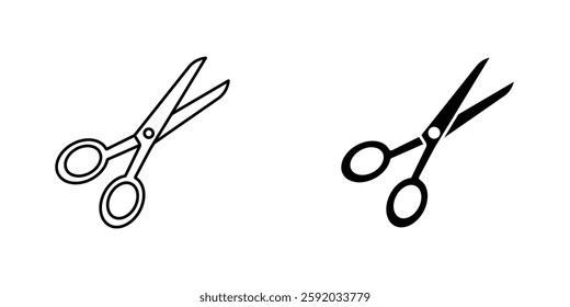 Scissors icon symbol collection on white background.
