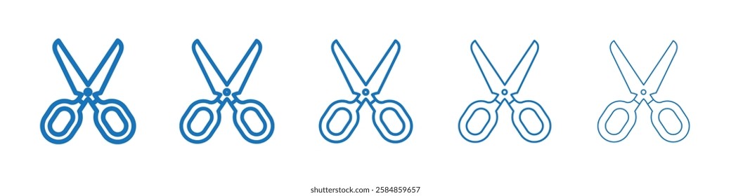 Scissors icon Symbol collection thin outline set