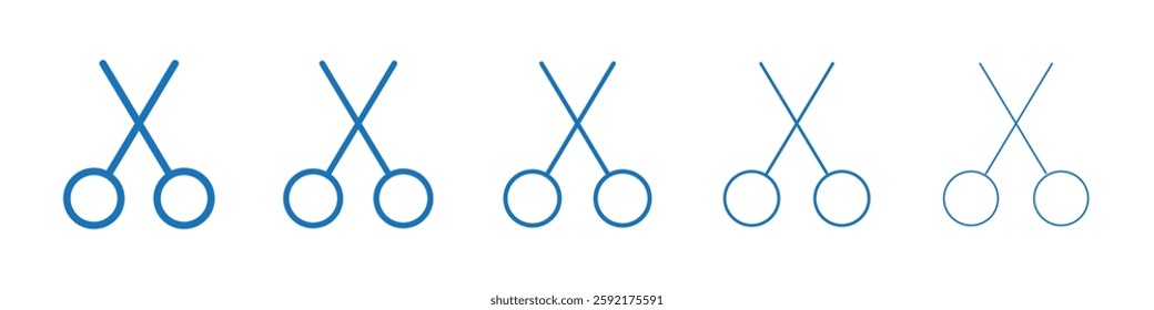 Scissors icon Symbol collection thin outline set