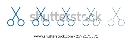 Scissors icon Symbol collection thin outline set