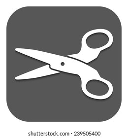 The scissors icon.  Scissors symbol. Flat. Vector illustration Button