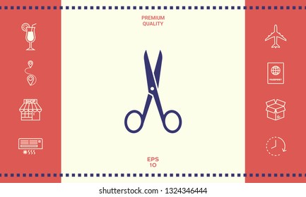 Scissors icon symbol. Graphic elements for your design