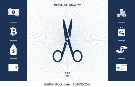 Scissors icon symbol. Graphic elements for your design