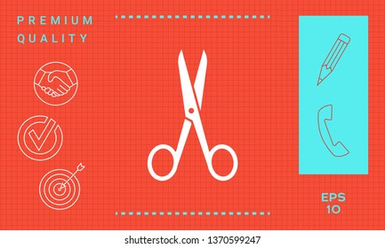 Scissors icon symbol. Graphic elements for your design