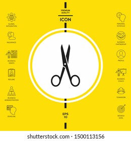 Scissors icon symbol. Graphic elements for your design
