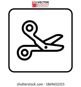 Símbolo del icono Tijeras. Concepto vectorial de icono médico. Ilustración vectorial Eps10.