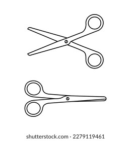 Scissors icon symbol. Outline vector illustration