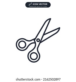 plantilla de símbolo de icono de tijeras para ilustración vectorial de colección de diseño gráfico y web