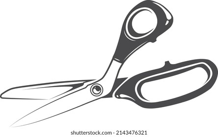 Scissors icon. Tailor fabric cutting tool symbol