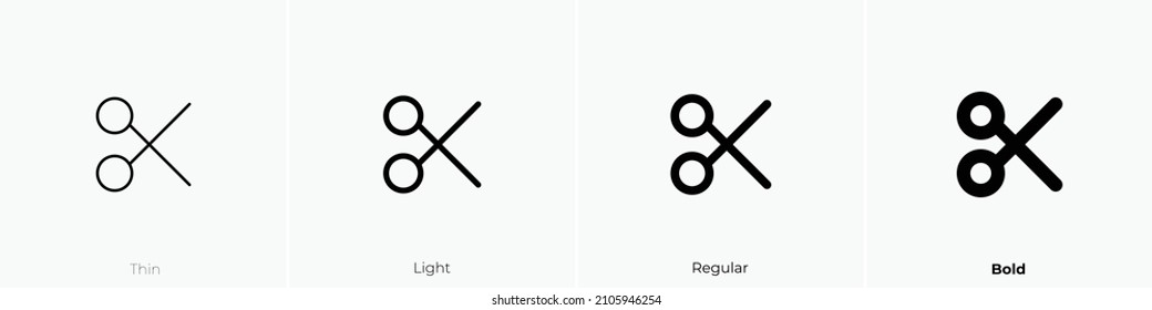 scissors icon. Thin, Light Regular And Bold style design isolated on white background