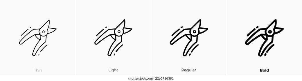 scissors icon. Thin, Light Regular And Bold style design isolated on white background