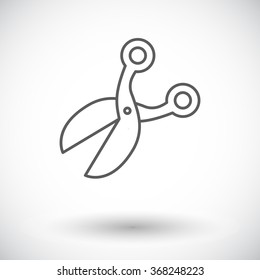 Scissors icon. Thin line flat vector related icon for web and mobile applications. It can be used as - logo, pictogram, icon, infographic element. Vector Illustration. 