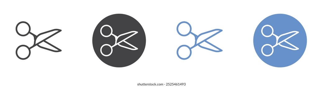 Scissors icon Thin outline art symbol