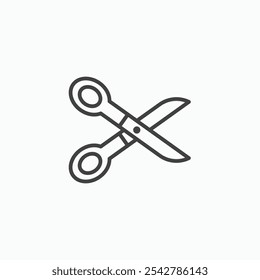 Scissors icon in thin outlined.
