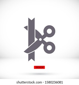 Scissors icon in trendy flat style isolated on background. Scissors icon logo, application, user interface