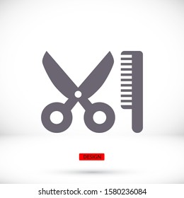 Scissors icon in trendy flat style isolated on background. Scissors icon logo, application, user interface