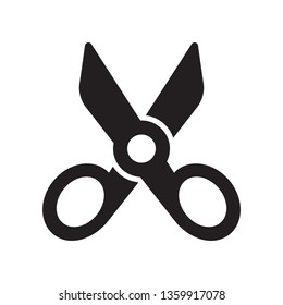 Scissors icon in trendy glyph style design. Vector graphic illustration. Scissors icon for website design, logo, and ui. Vector file. EPS 10.