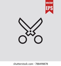 Scissors icon in trendy isolated on grey background.Vector illustration.