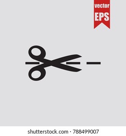 Scissors icon in trendy isolated on grey background.Vector illustration.