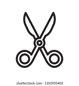 Scissors icon in trendy outline style design. Vector graphic illustration. Scissors icon for website design, logo, and ui. Editable vector stroke. EPS 10.