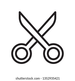 Scissors icon in trendy outline style design. Vector graphic illustration. Scissors icon for website design, logo, and ui. Editable vector stroke. EPS 10.