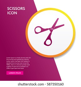 Scissors Icon. Tuning Tools Silhouette Flat Isolated Graphic Vector Info Board