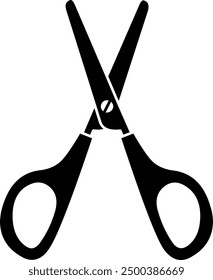 Scissors icon. Vector art. Black and white drawing. Scissors for cutting paper. Office.