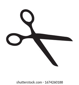 Scissors icon vector black color