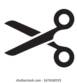 Scissors icon vector black color