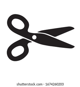 Color negro vectorial del icono de tijeras