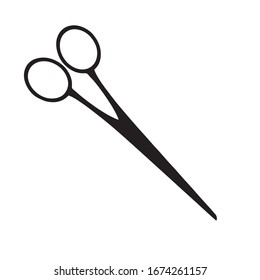 Scissors icon vector black color