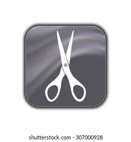 Scissors icon - vector button