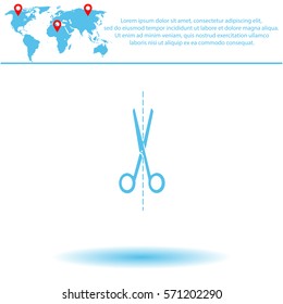 Scissors  icon. Vector design.
