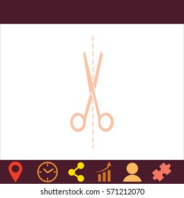 Scissors  icon. Vector design.