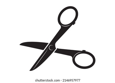 Scissors icon vector design. Cut out tool for paper or tailor work. Scissor symbol.