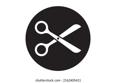 Scissors icon vector design. Cut out tool for paper or tailor work. Scissor symbol.